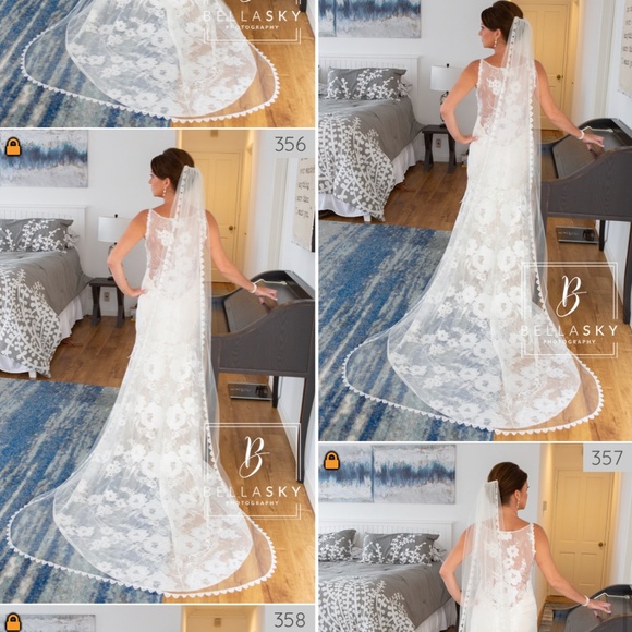 Custom Claire Pettibone Wedding Dress and Veil - Picture 1 of 3